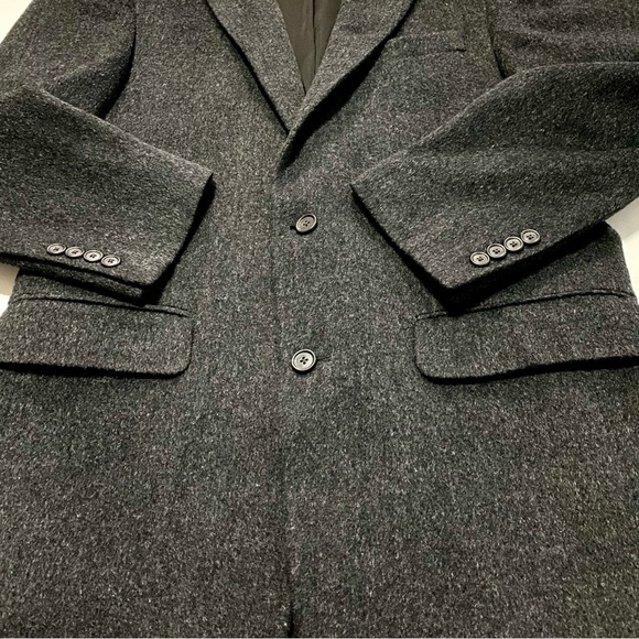 Charcoal Gray Camel Hair Tailored Fit Sport Classic Coat Blazer Jacket 40L - Picture 5 of 13